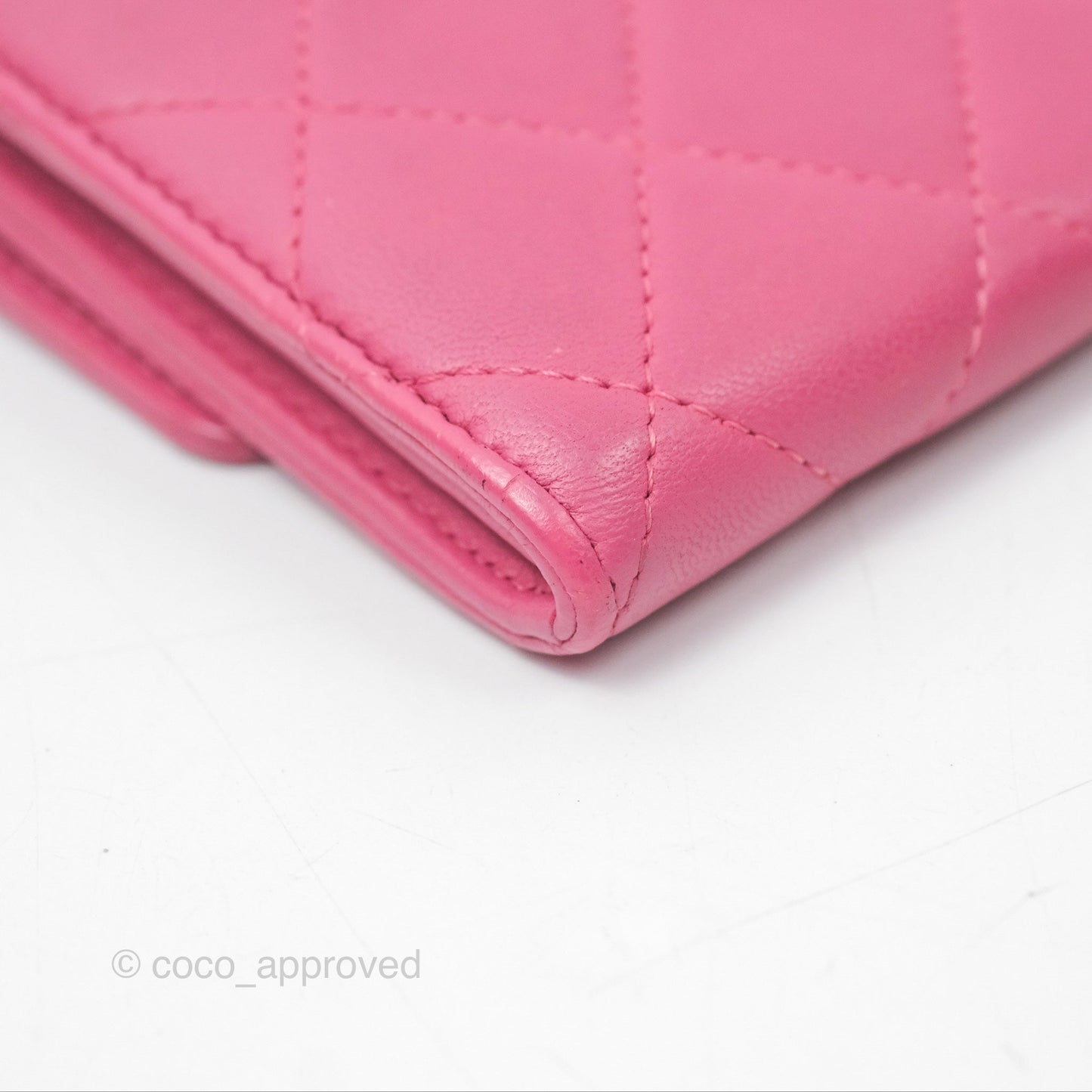 Chanel Classic Quilted Long Wallet Pink Lambskin Gold Hardware