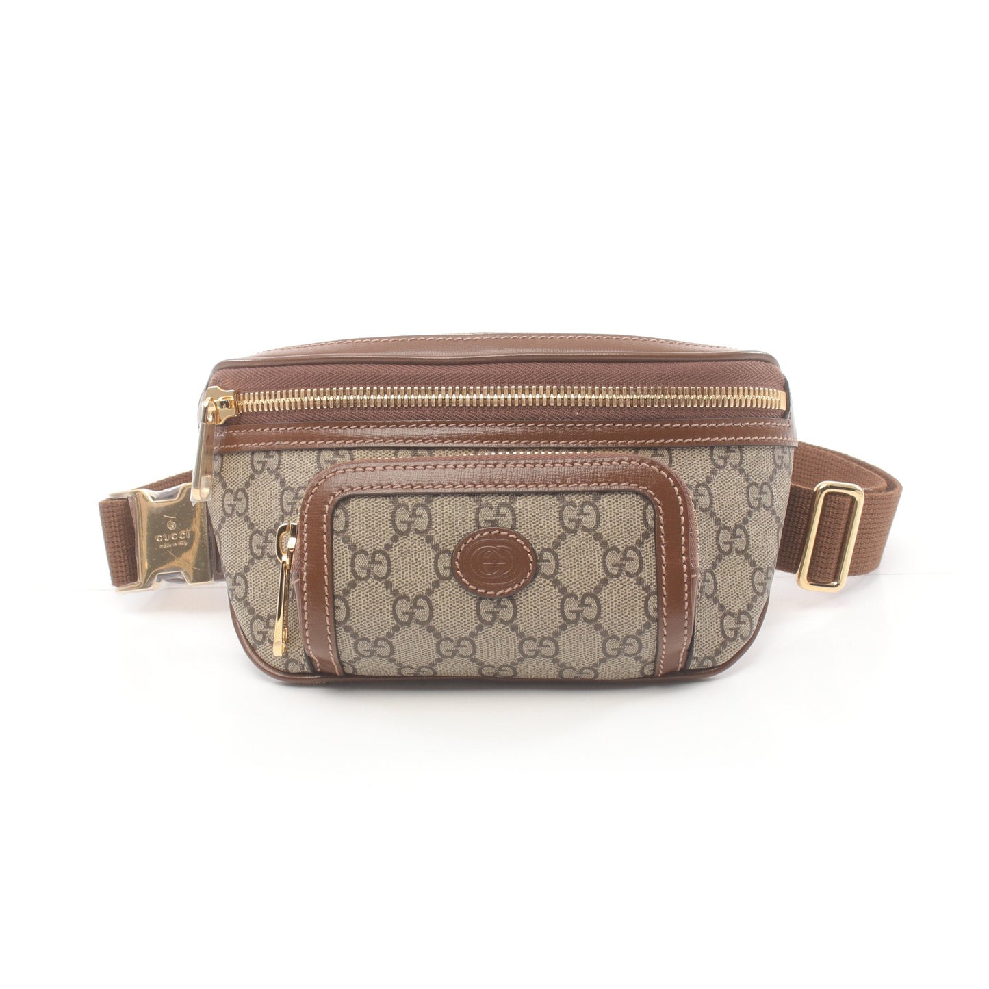 Luxury Gucci Trending 2025 With interlocking G Belt bag Body bag Waist bag PVC Leather Beige Brown