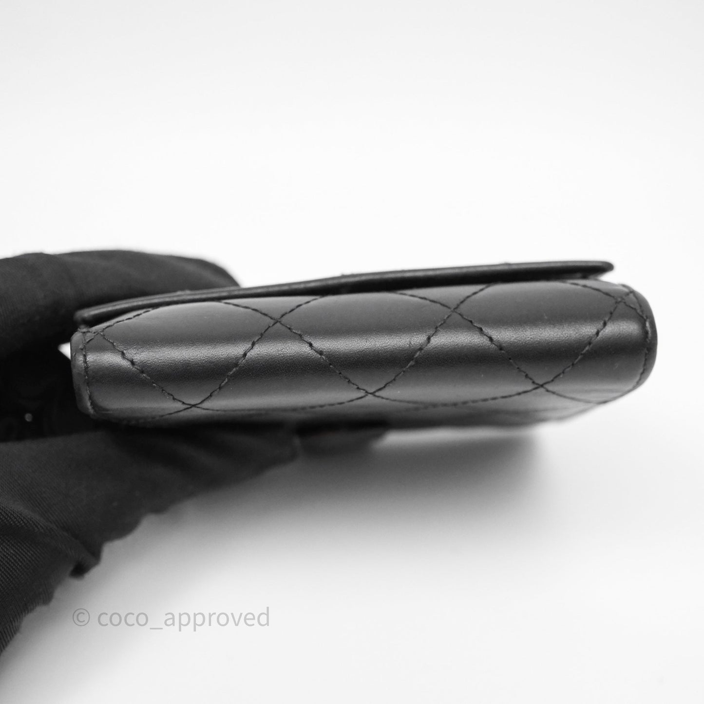 Chanel Quilted Cambon Short Wallet Black
