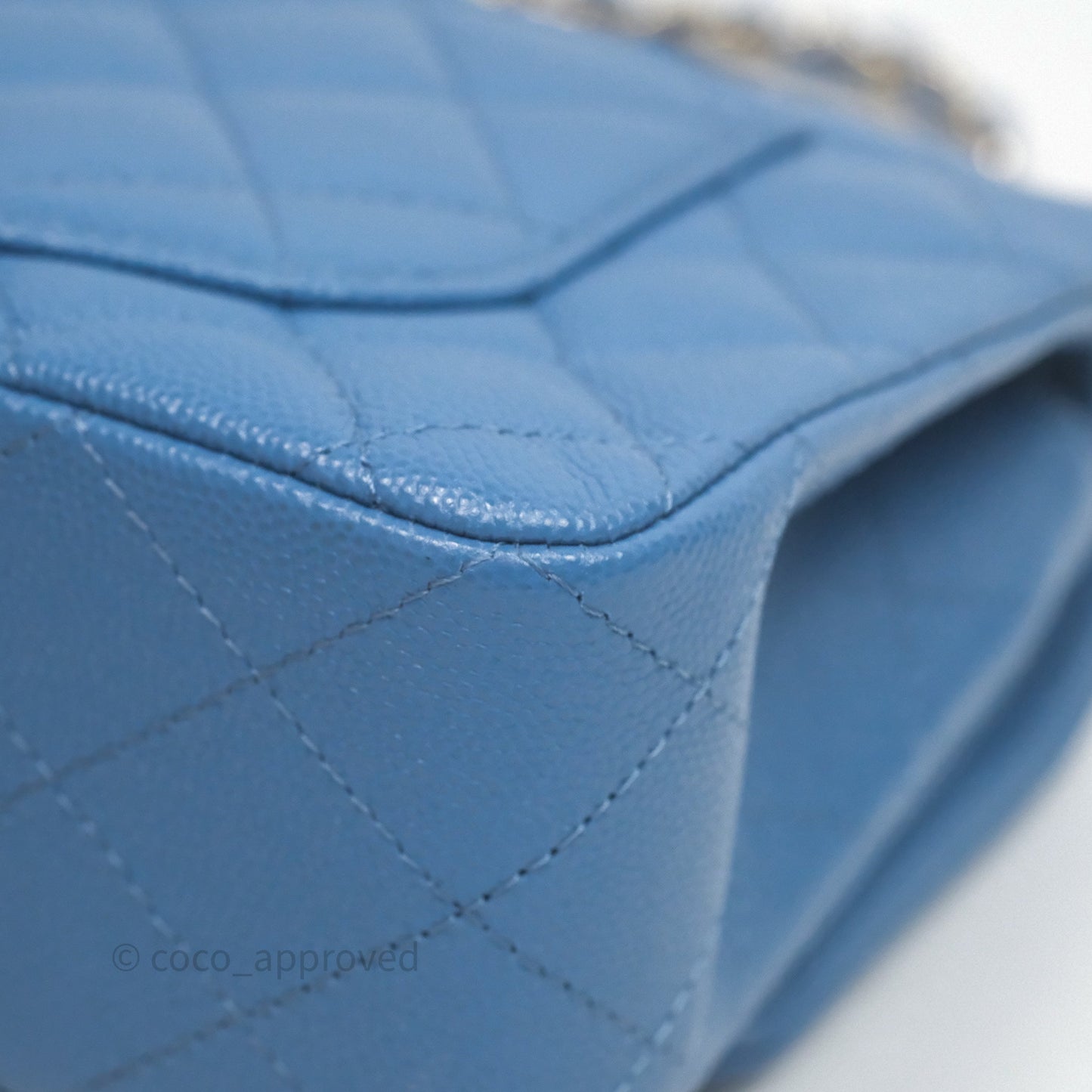 Chanel Small Classic Flap Quilted Blue Caviar Gold Hardware 20S