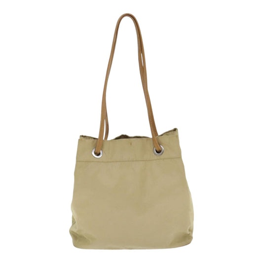 Luxury Prada Shoulder Bag Nylon Beige Silver  92399