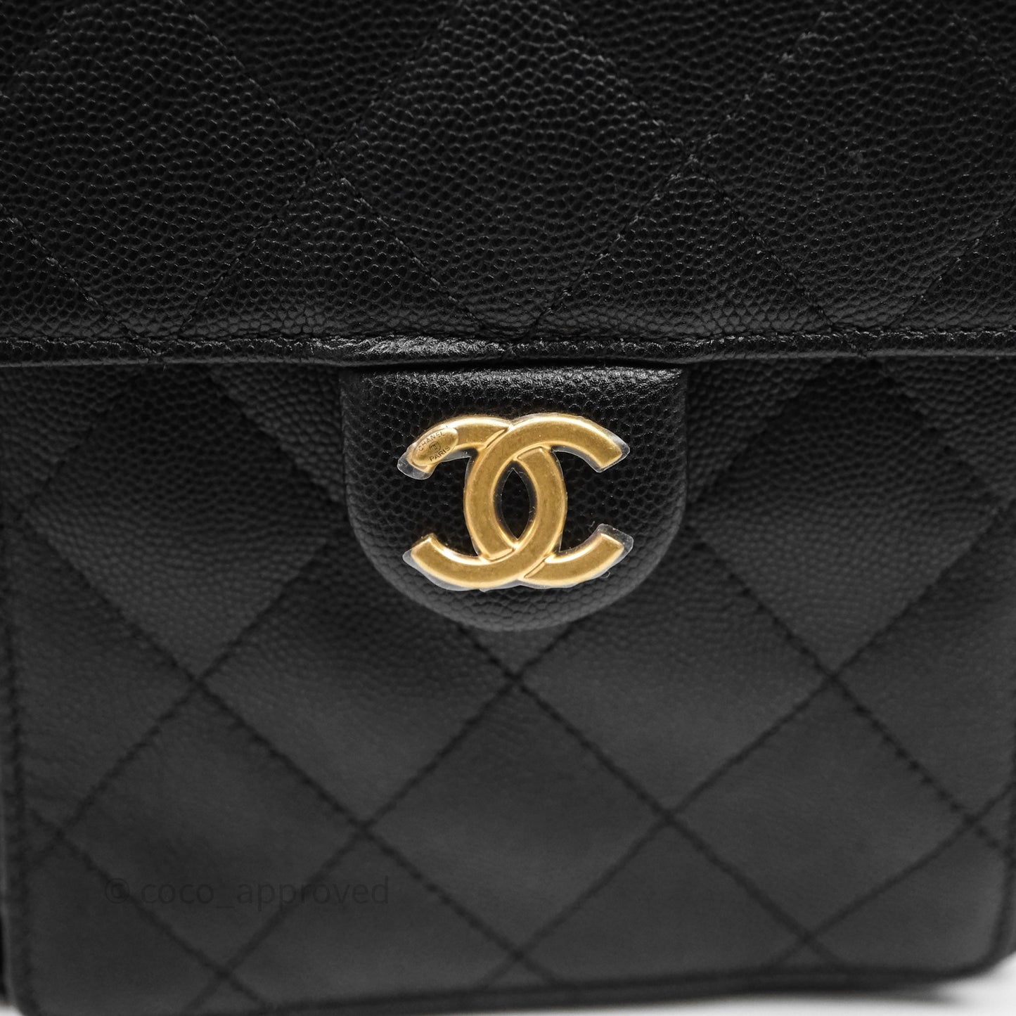 Chanel 25 Medium Black Caviar Aged Gold Hardware