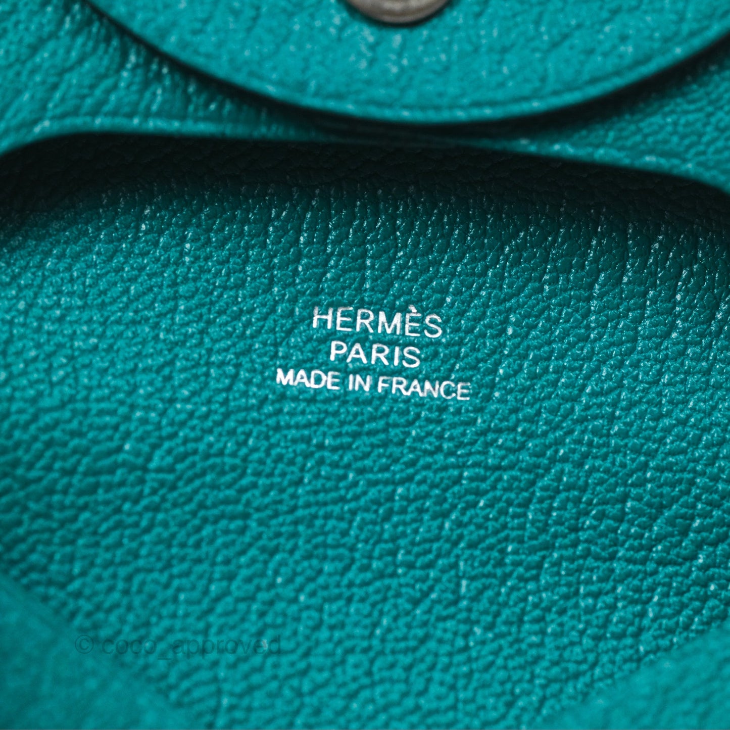 Hermès Bastia Coin Purse Green Chevre Mysore