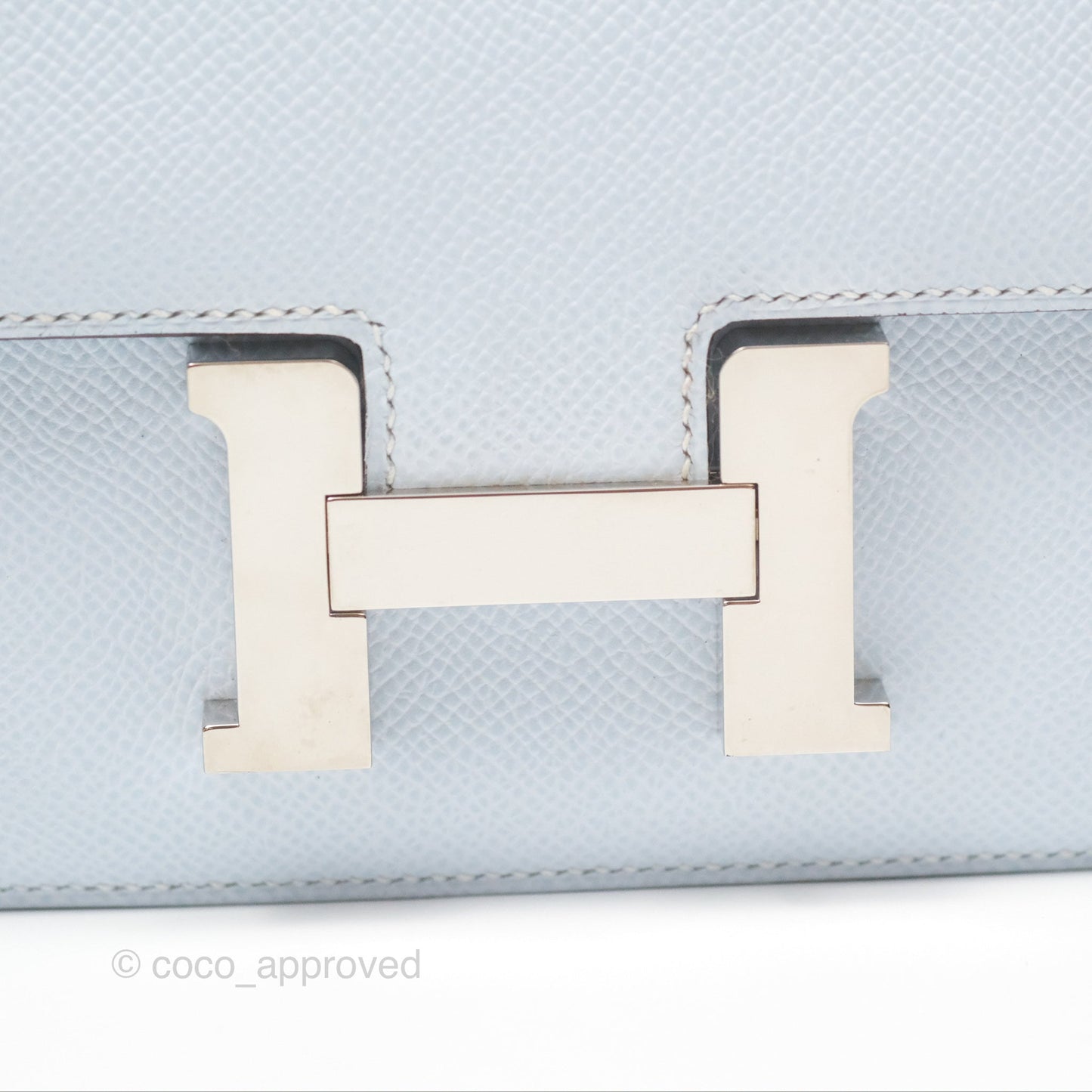 Hermès Constance Mini 18cm Blue Brume Epsom Palladium Hardware