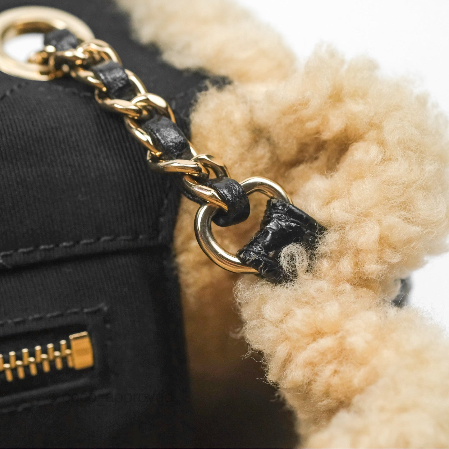 Chanel Mania CC Shearling Flap Bag Black Crumpled Glazed Sheepskin