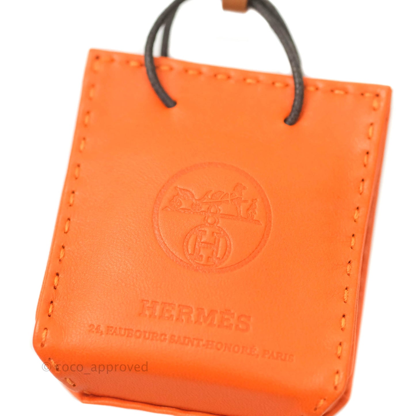 Hermès Orange Shopping Bag Charm
