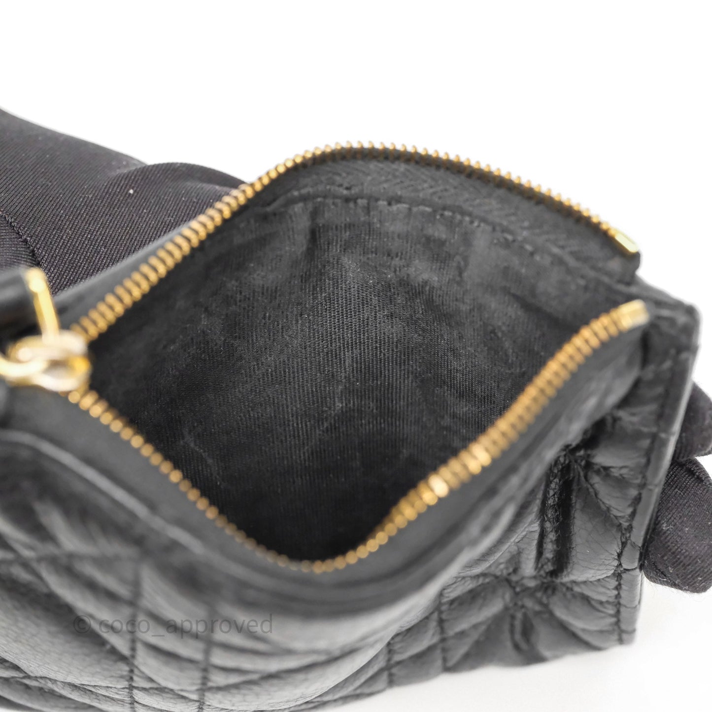 Christian Dior Caro Dahlia Wallet Black Calfskin Gold Hardware