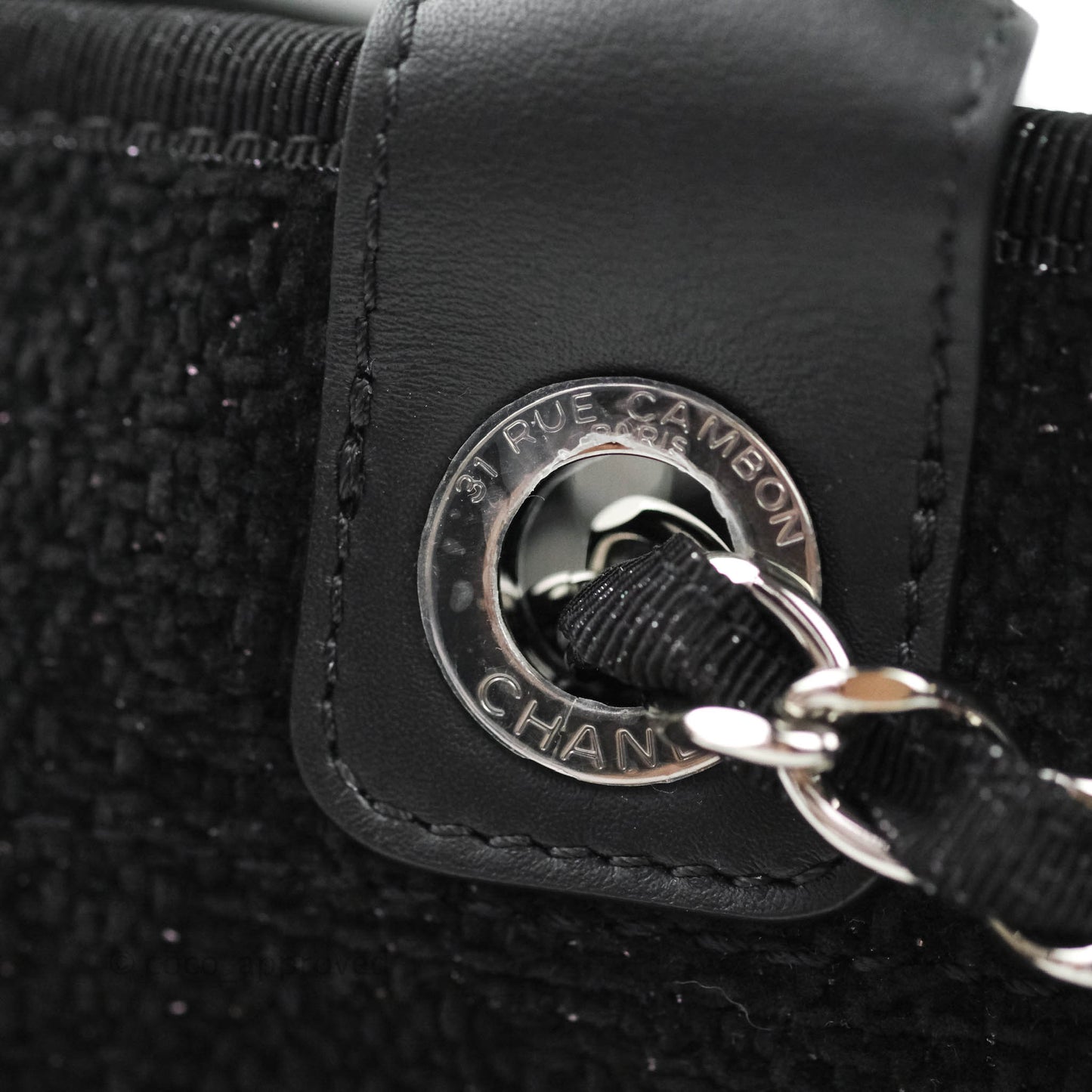 Chanel Large Deauville Black Glitter Lurex
