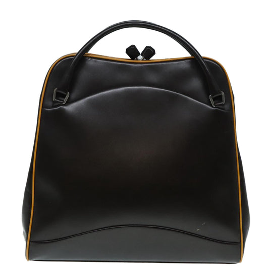 Luxury Prada Hand Bag Leather Brown Silver  92452
