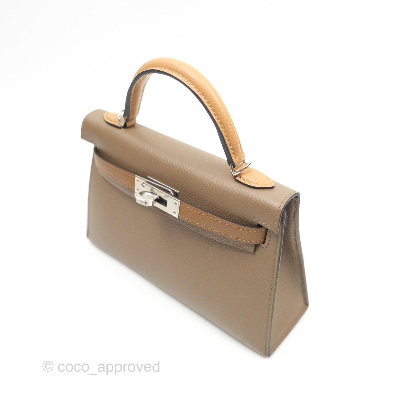 Hermès Mini Kelly II Etoupe 18/Alezan 3G/Biscuit 48 Epsom Palladium Hardware