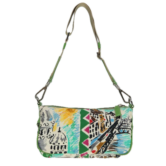 Luxury Prada Shoulder Bag Nylon Green Silver  92462