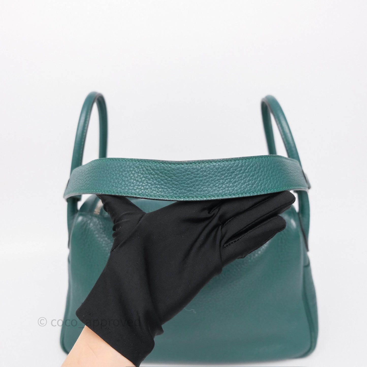 Hermès Lindy 30 Malachite Z6 Clemence Palladium Hardware