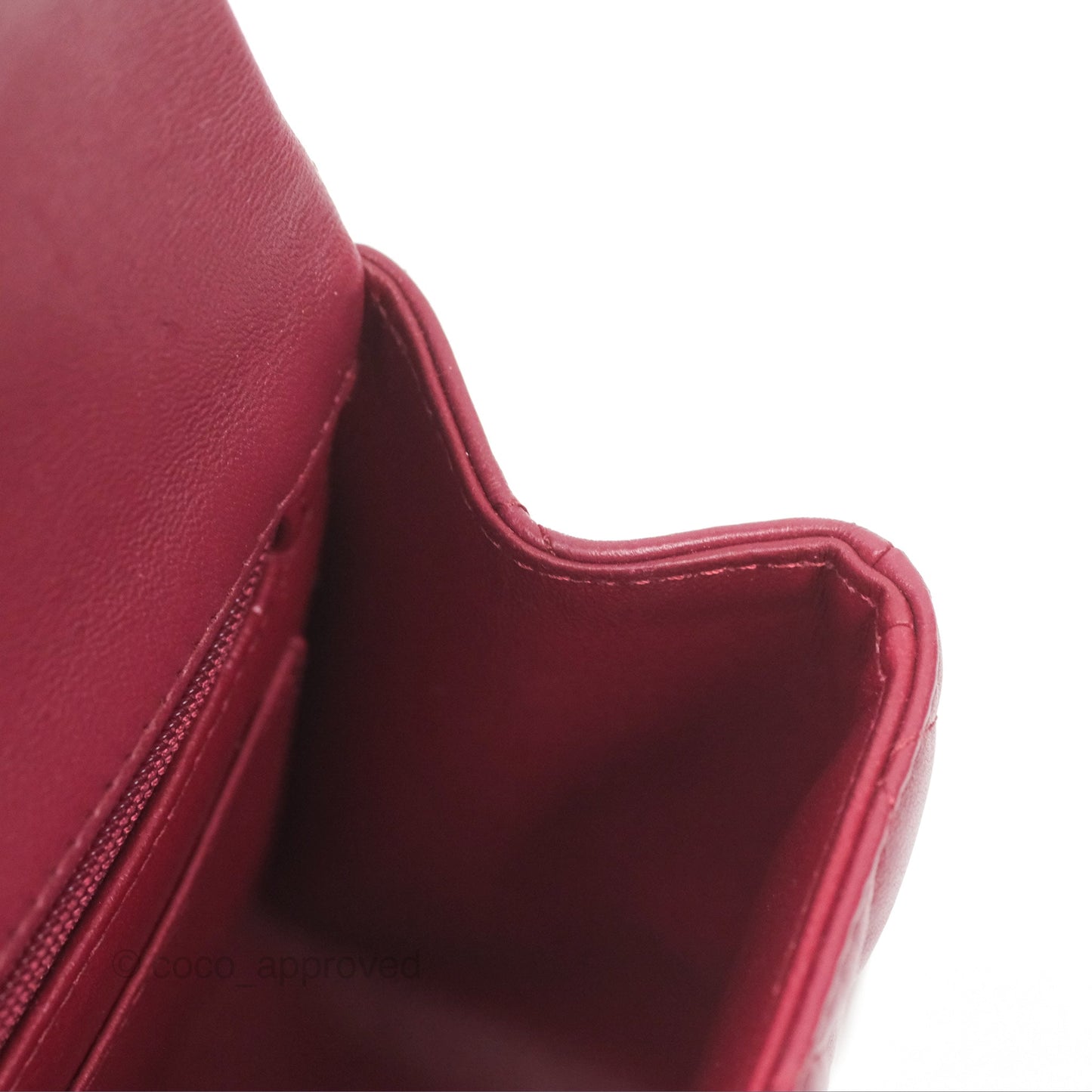 Chanel Top Handle Mini Rectangular Flap Bag Burgundy Red Lambskin Gold Hardware