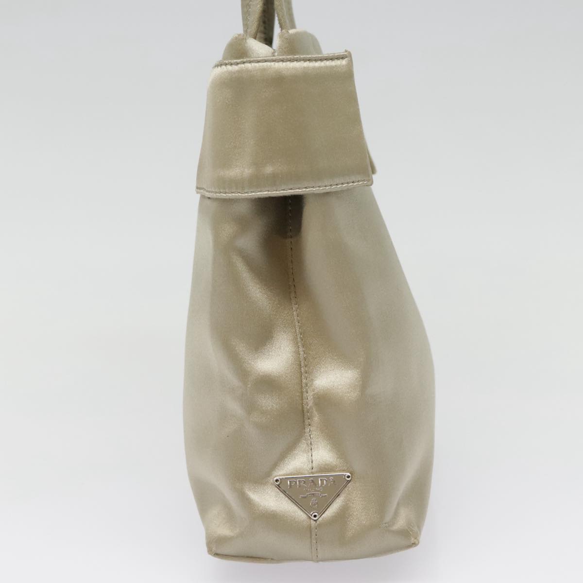 Luxury Prada Hand Bag Satin Gold Silver  92471