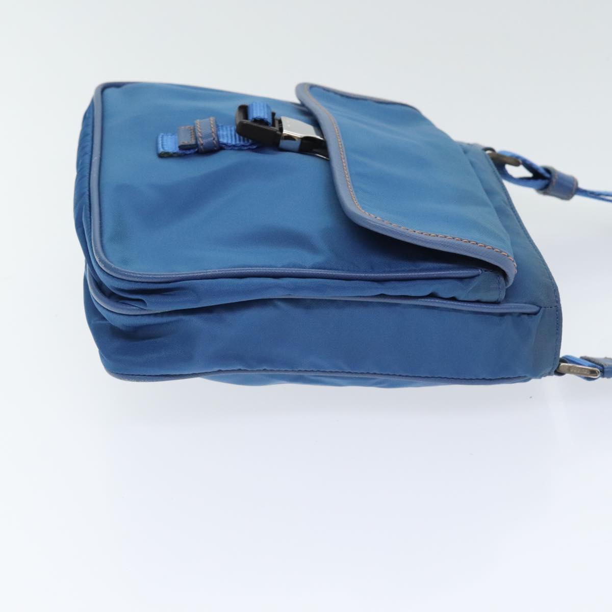 Luxury Prada Shoulder Bag Nylon Blue Silver  92475