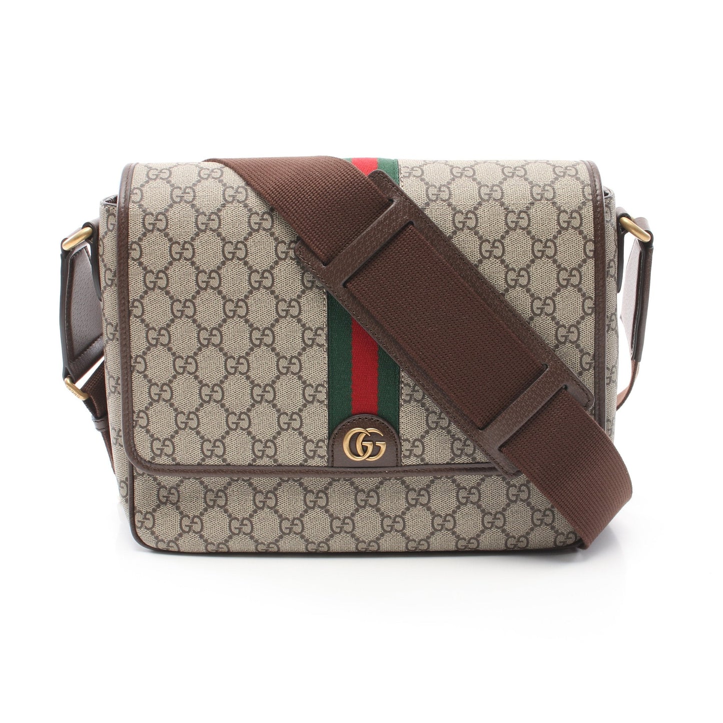 Luxury Gucci Trending 2025 Ophidia GG Supreme Medium Messenger bag Shoulder bag PVC Leather Beige Dark brown Multicolor