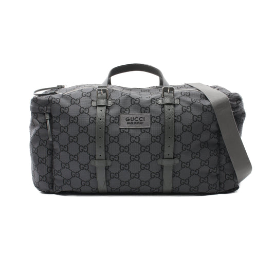 Luxury Gucci Trending 2025 GG Travel bag Boston bag Dark gray 2WAY