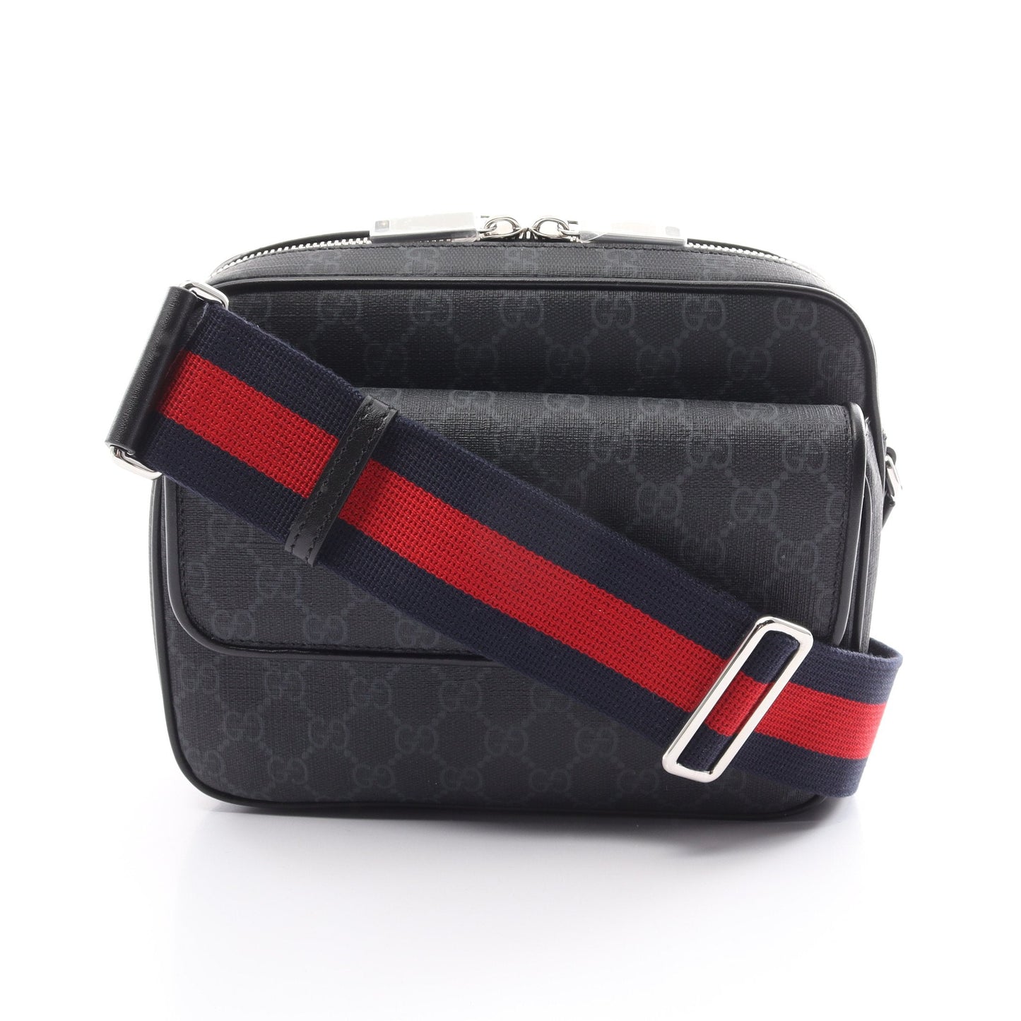 Luxury Gucci Trending 2025 GG Supreme Small Crossbody Shoulder bag PVC Leather Black Gray