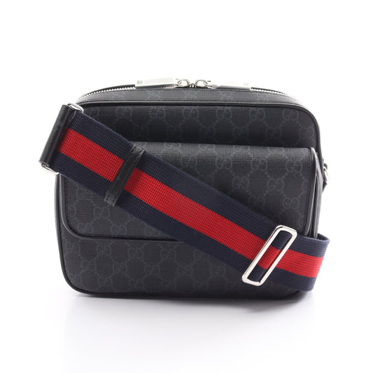 Luxury Gucci Trending 2025 GG Supreme Small Crossbody Shoulder bag PVC Leather Black Gray