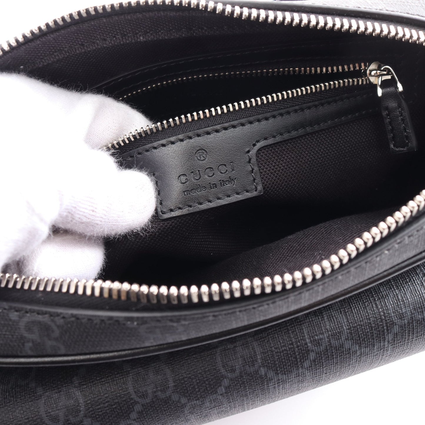 Luxury Gucci Trending 2025 GG Supreme Small Crossbody Shoulder bag PVC Leather Black Gray