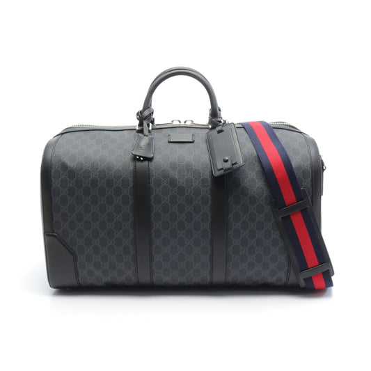 Luxury Gucci Trending 2025 GG Supreme Boston bag PVC Leather Black 2WAY