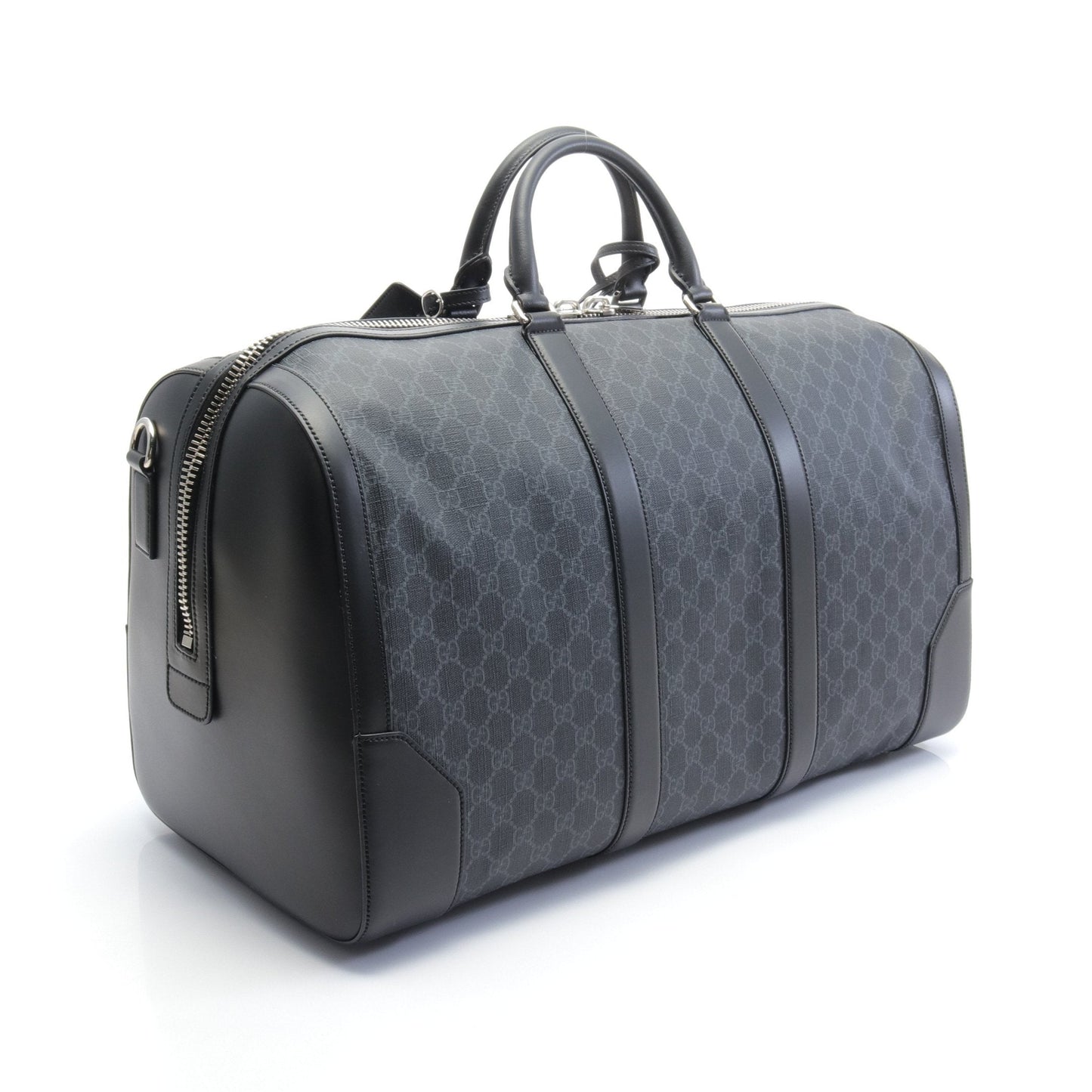 Luxury Gucci Trending 2025 GG Supreme Boston bag PVC Leather Black 2WAY