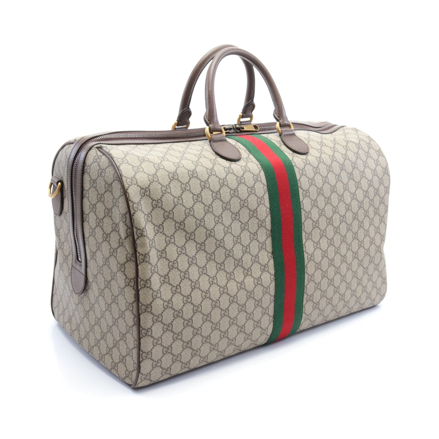 Luxury Gucci Trending 2025 GG Supreme Sherry line Boston bag PVC Leather Beige Brown Multicolor 2WAY