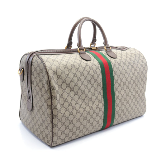 Luxury Gucci Trending 2025 GG Supreme Sherry line Boston bag PVC Leather Beige Brown Multicolor 2WAY