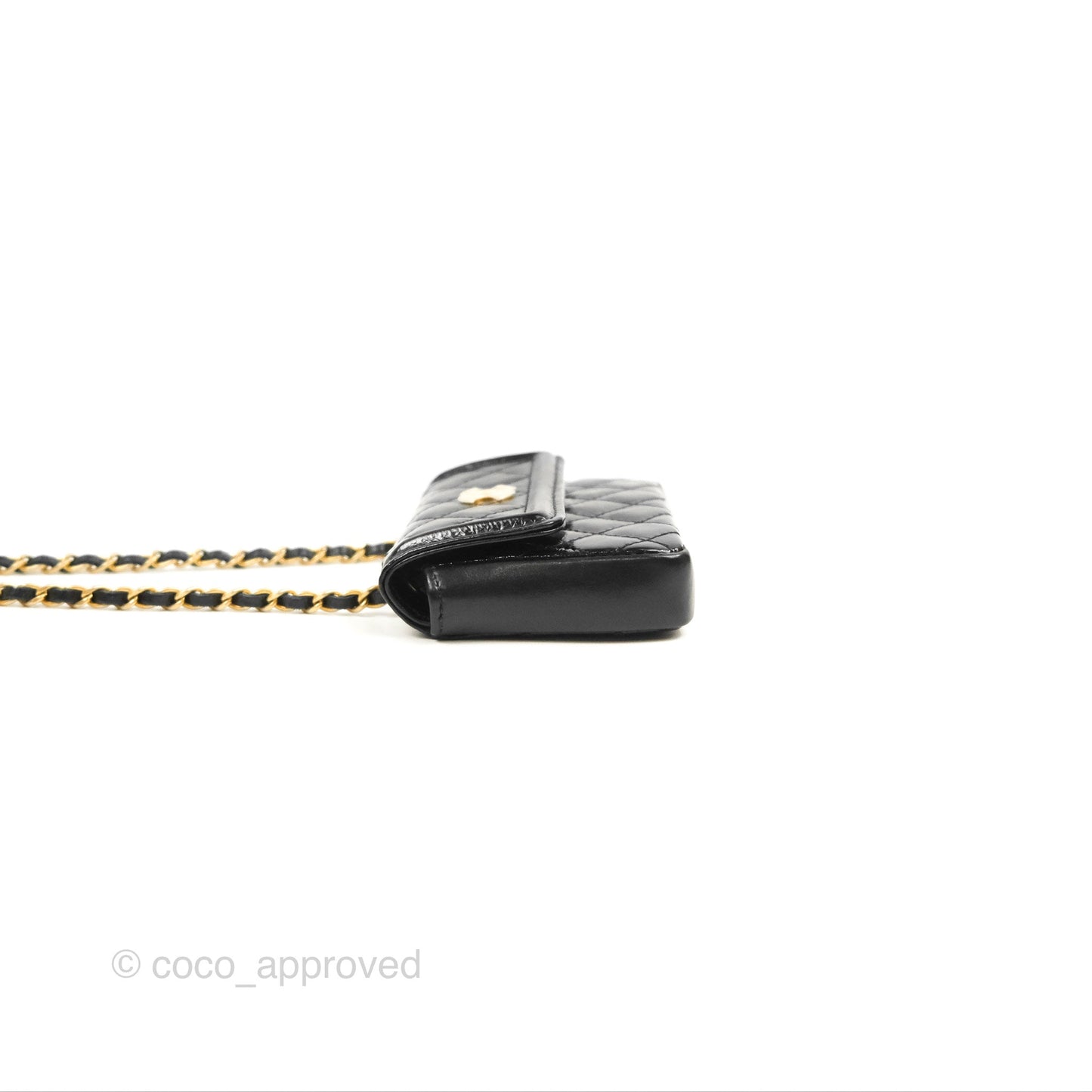 Chanel Waist Belt Bag Black Glazed Aged Calfskin Aged Gold Hardware