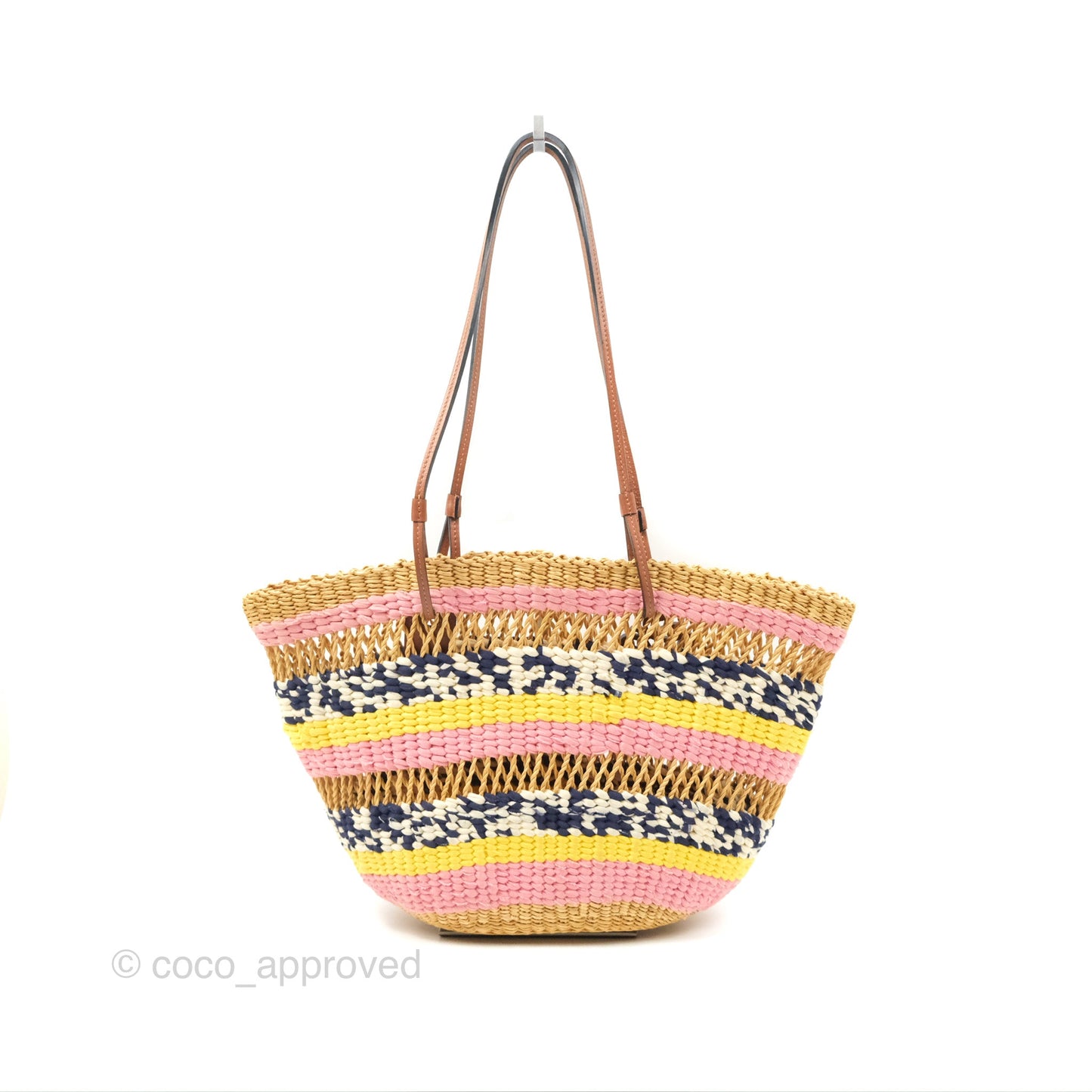 Loewe x Paula’s Ibiza Striped Raffia Basket Bag