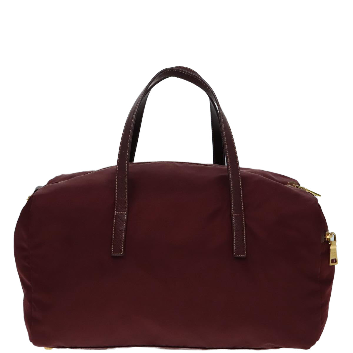 Luxury Prada Boston Bag Nylon 2way Bordeaux Gold  92506