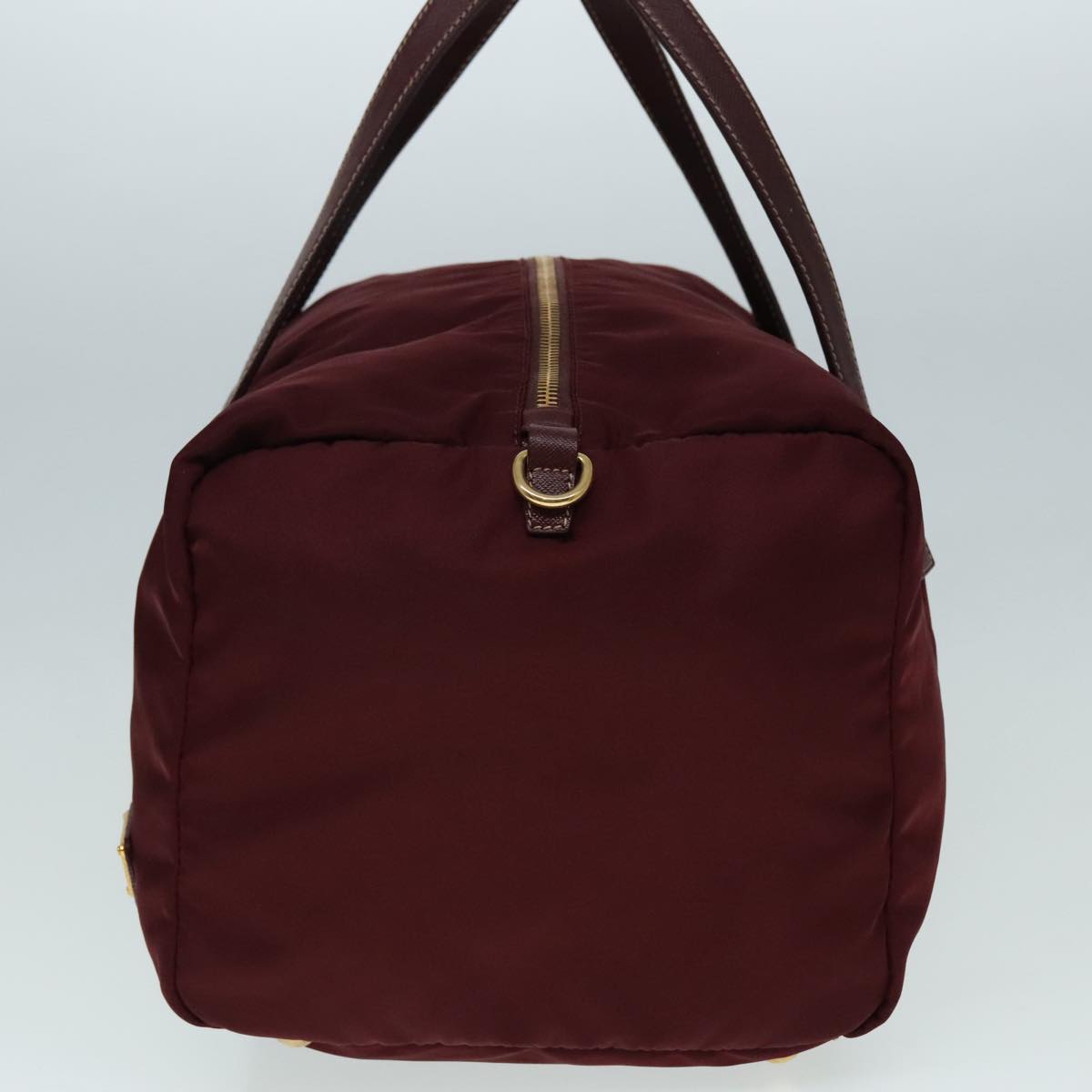 Luxury Prada Boston Bag Nylon 2way Bordeaux Gold  92506