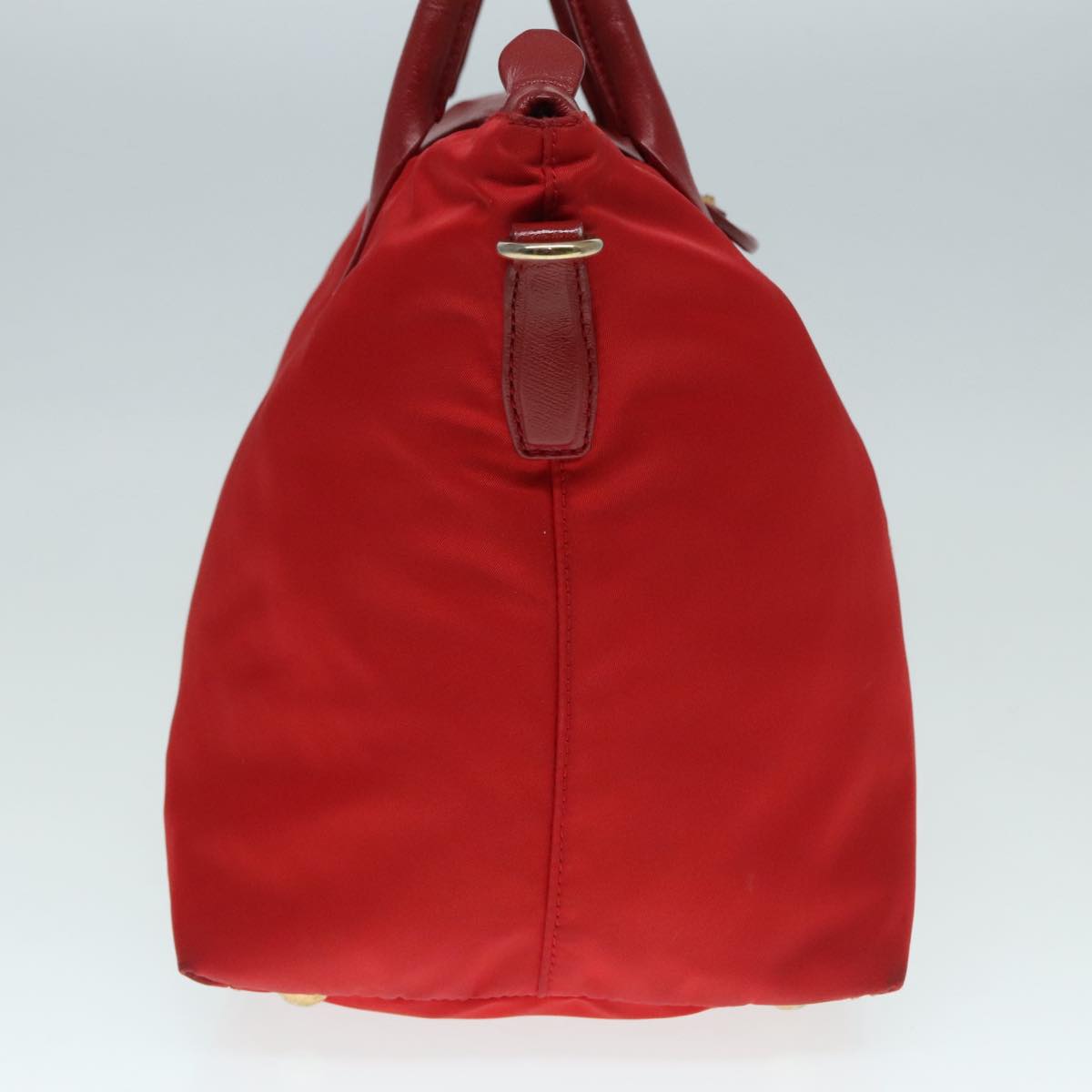 Luxury Prada Hand Bag Nylon 2way Red Gold  92513