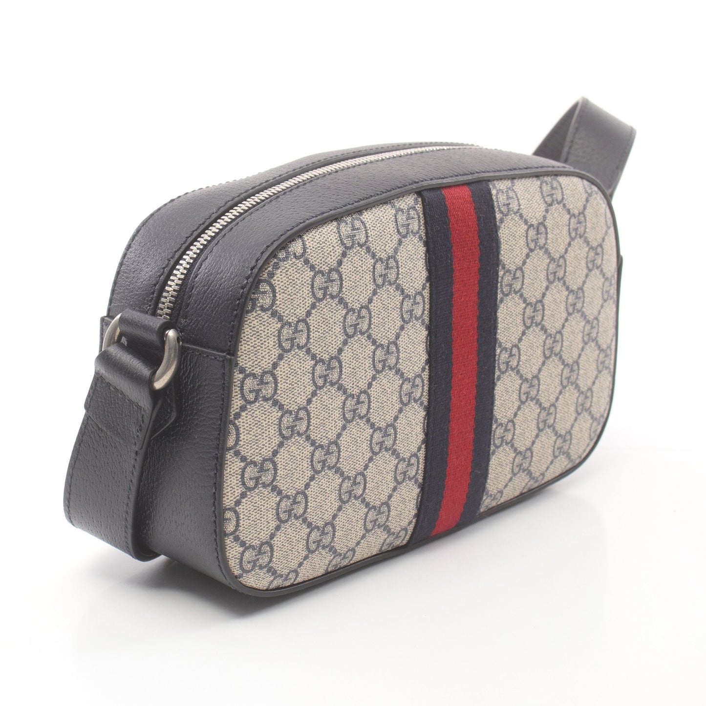 Luxury Gucci Trending 2025 Ophidia GG Supreme Shoulder bag PVC Leather Off white Navy Multicolor