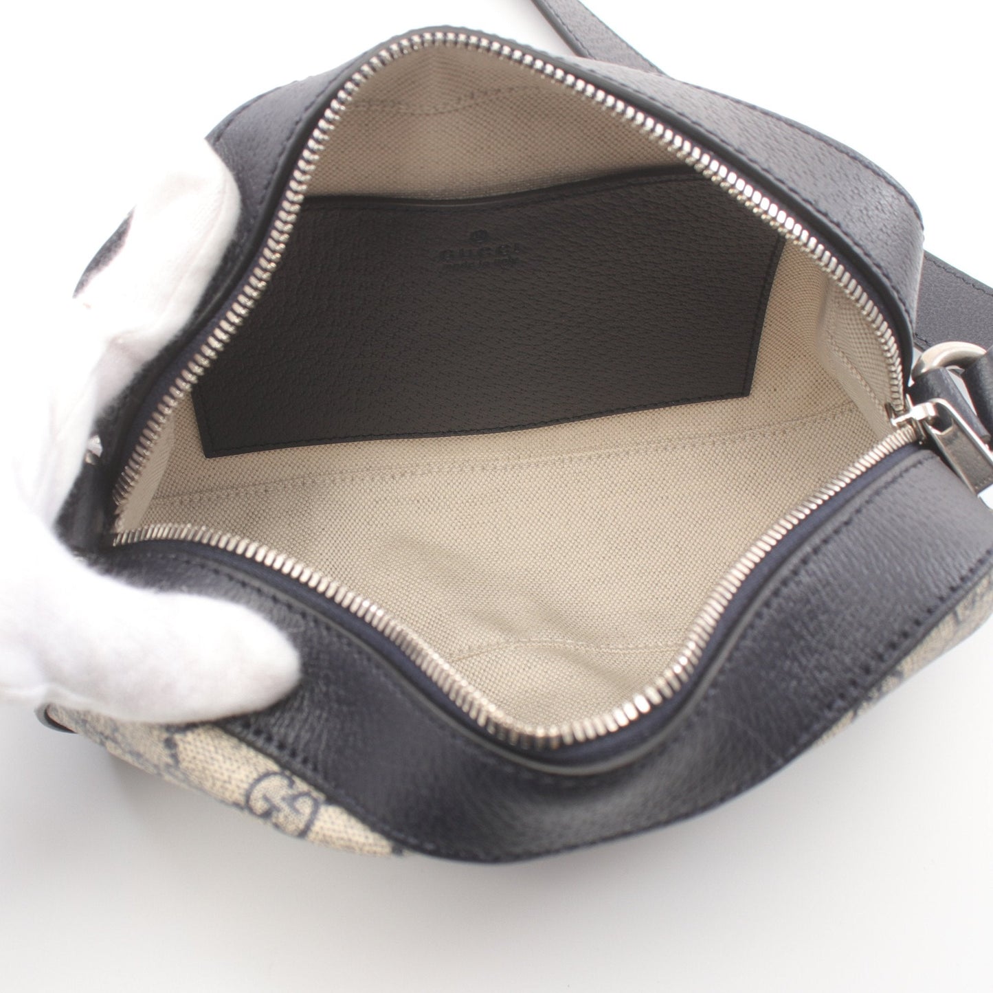 Luxury Gucci Trending 2025 Ophidia GG Supreme Shoulder bag PVC Leather Off white Navy Multicolor