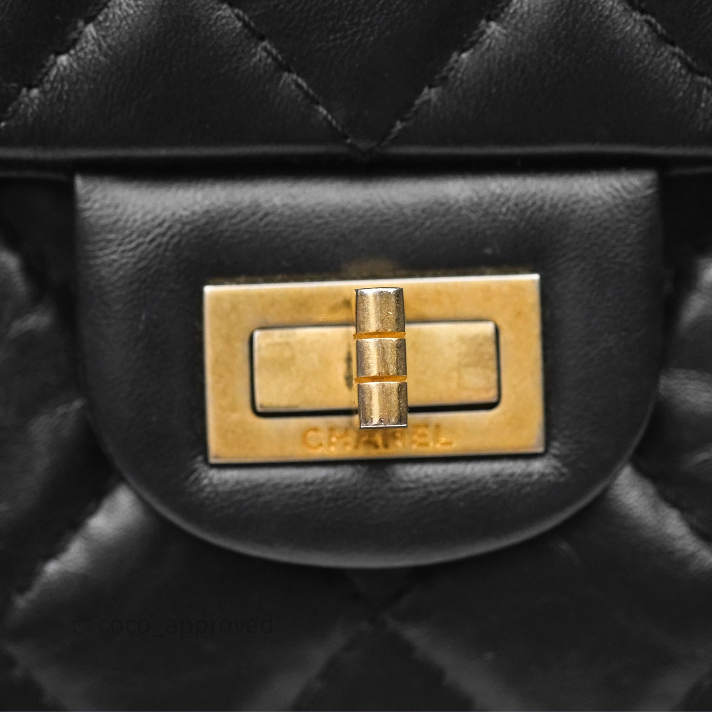 Chanel Quilted Reissue 226 Aged Calfskin Black Gold Hardware