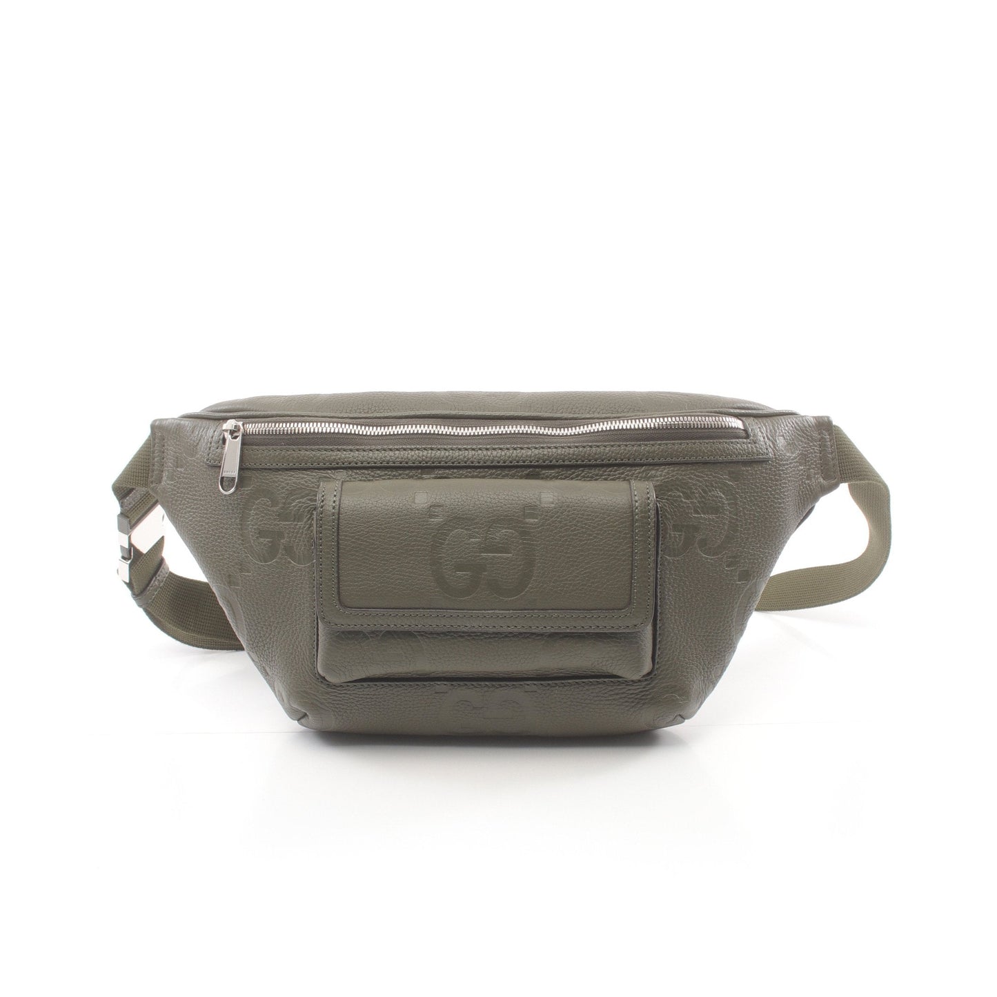 Luxury Gucci Trending 2025 GG embossed Body bag Waist bag Leather Khaki green