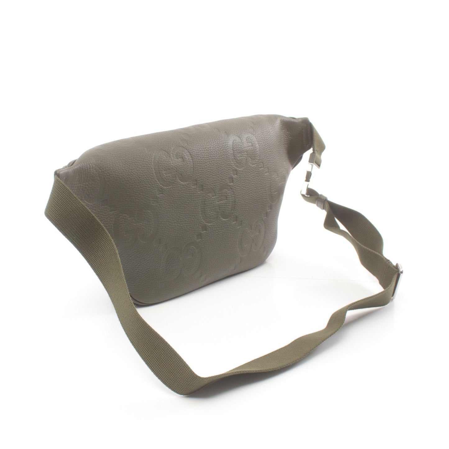 Luxury Gucci Trending 2025 GG embossed Body bag Waist bag Leather Khaki green