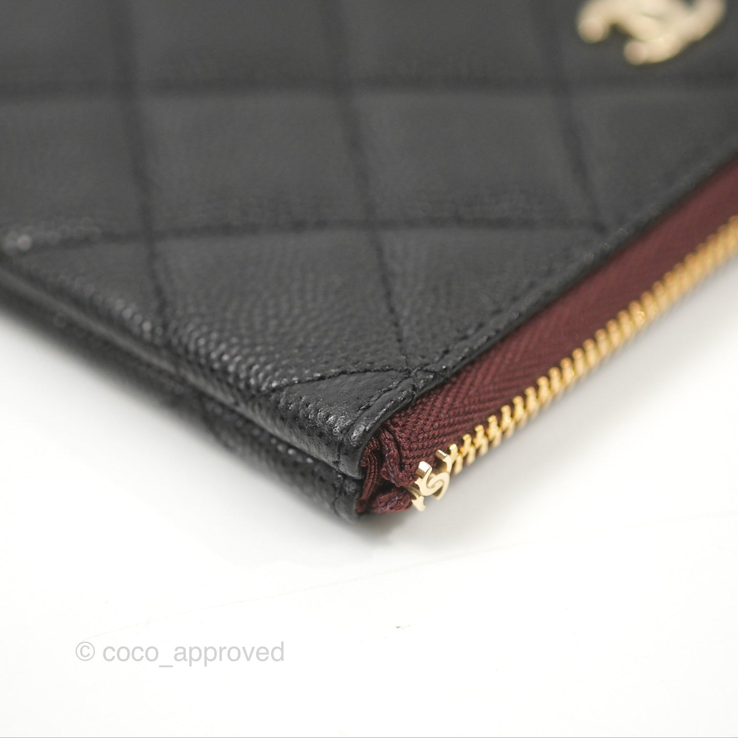 Chanel Quilted Mini O Case Black Caviar Gold Hardware