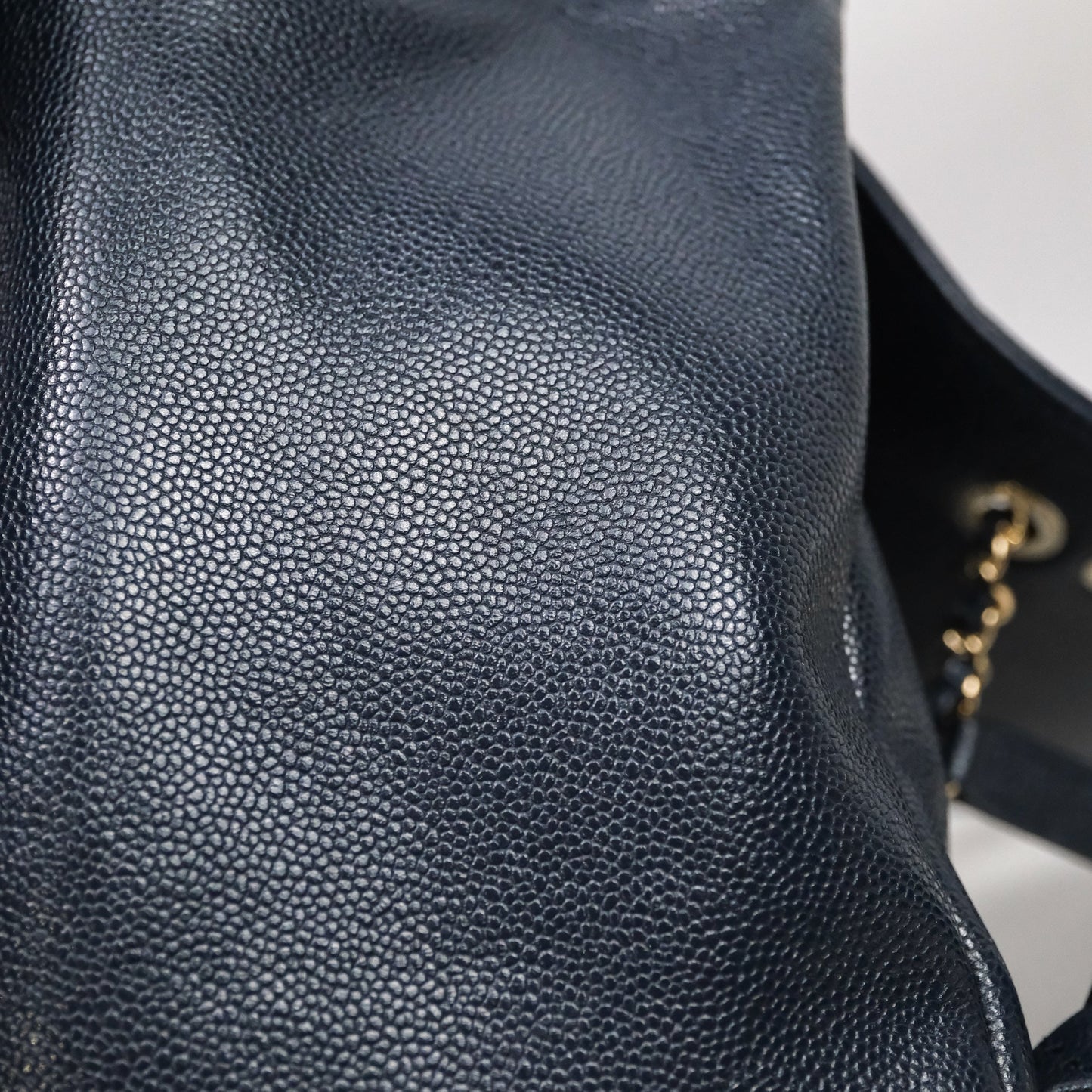 Chanel Quilted Business Affinity Backpack Navy Caviar Light Gold Hardware