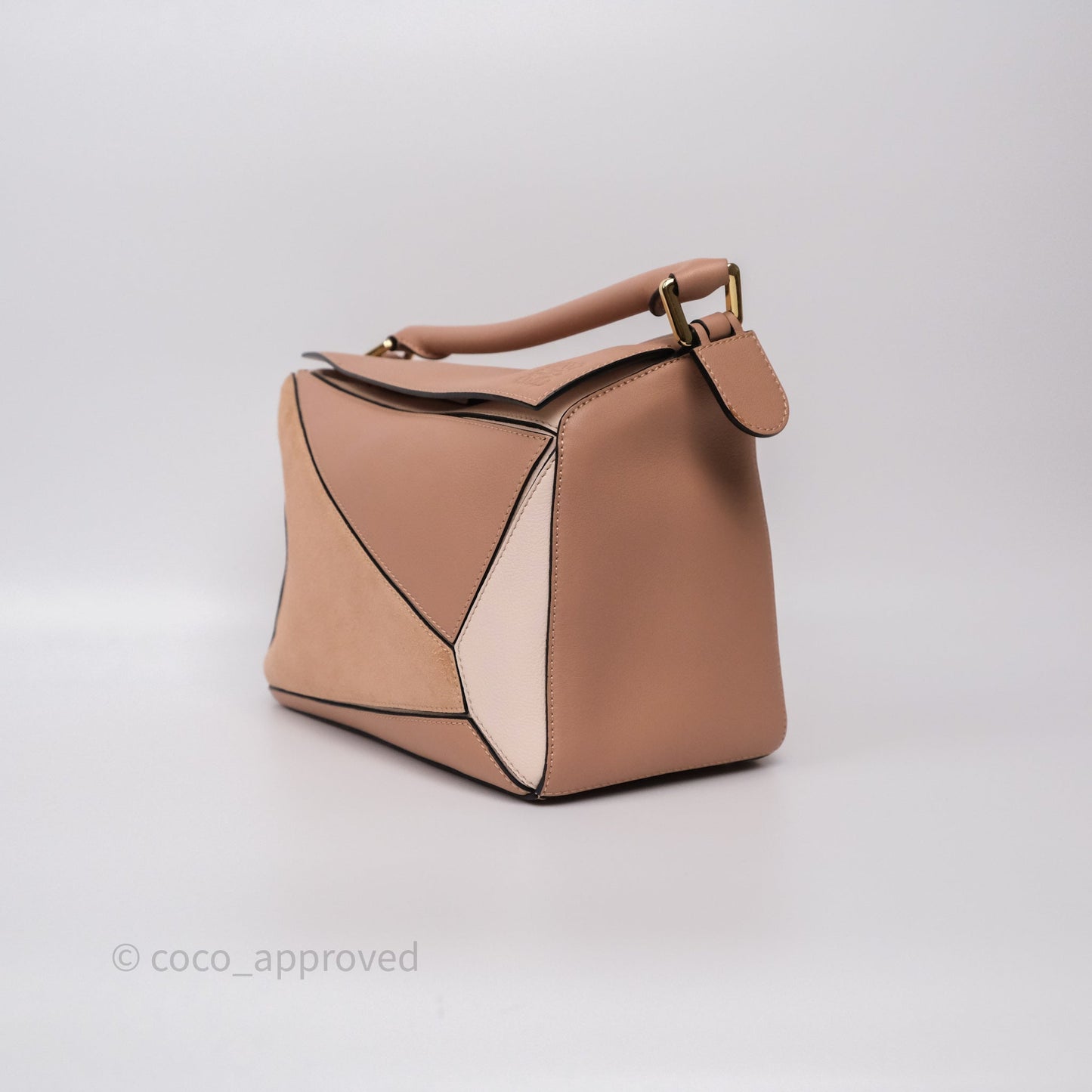 Loewe Medium Puzzle Bag Blush Pink Suede Calfskin