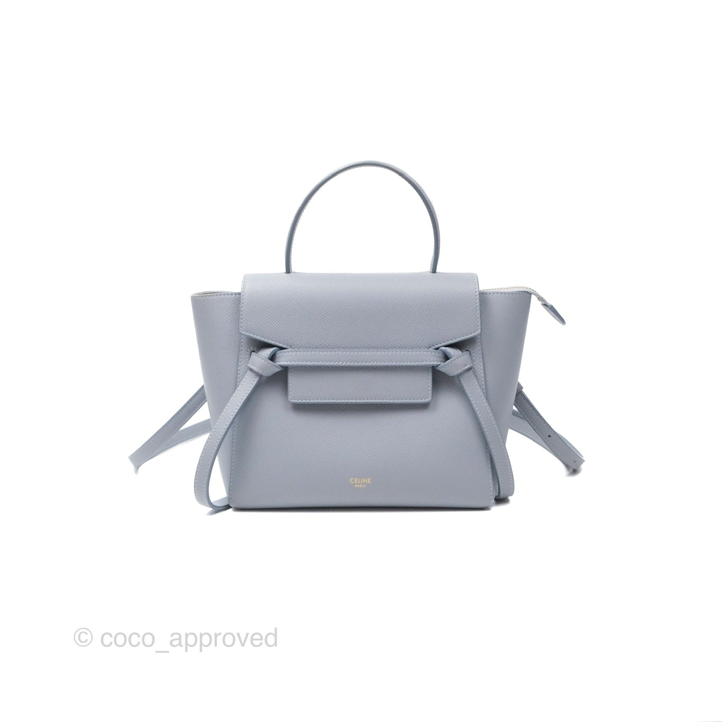 Celine Nano Belt Bag Arctic Blue Grained Calfskin Gold Hardware