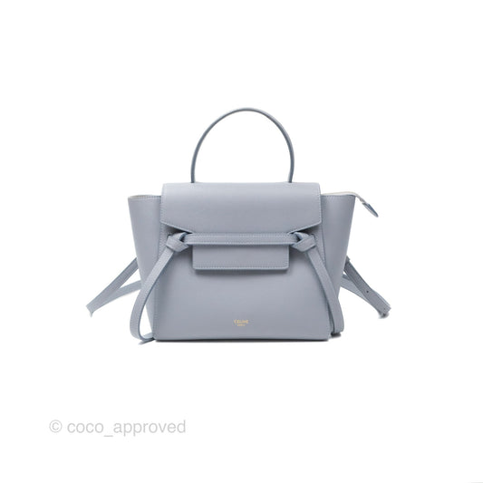 Celine Nano Belt Bag Arctic Blue Grained Calfskin Gold Hardware