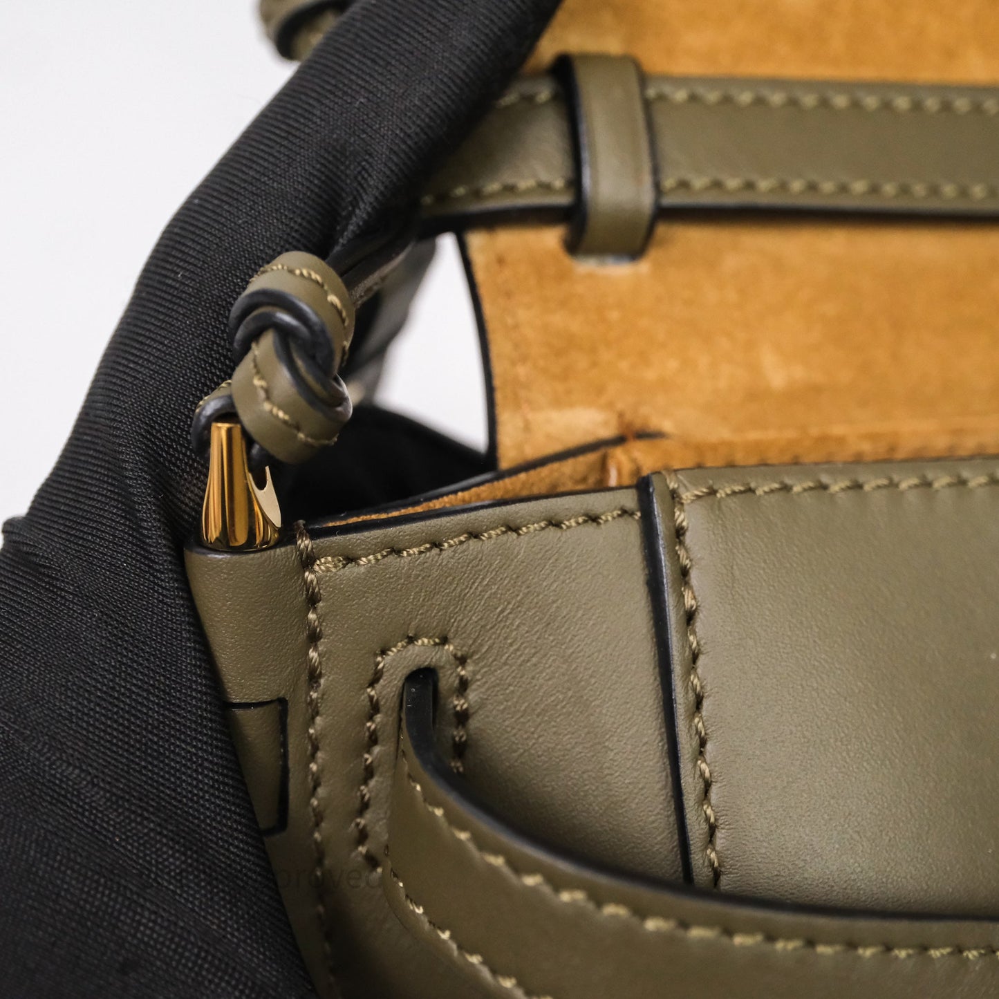 Loewe Mini Gate Dual Bag Soft Calfskin & Jacquard Strap Autumn Green