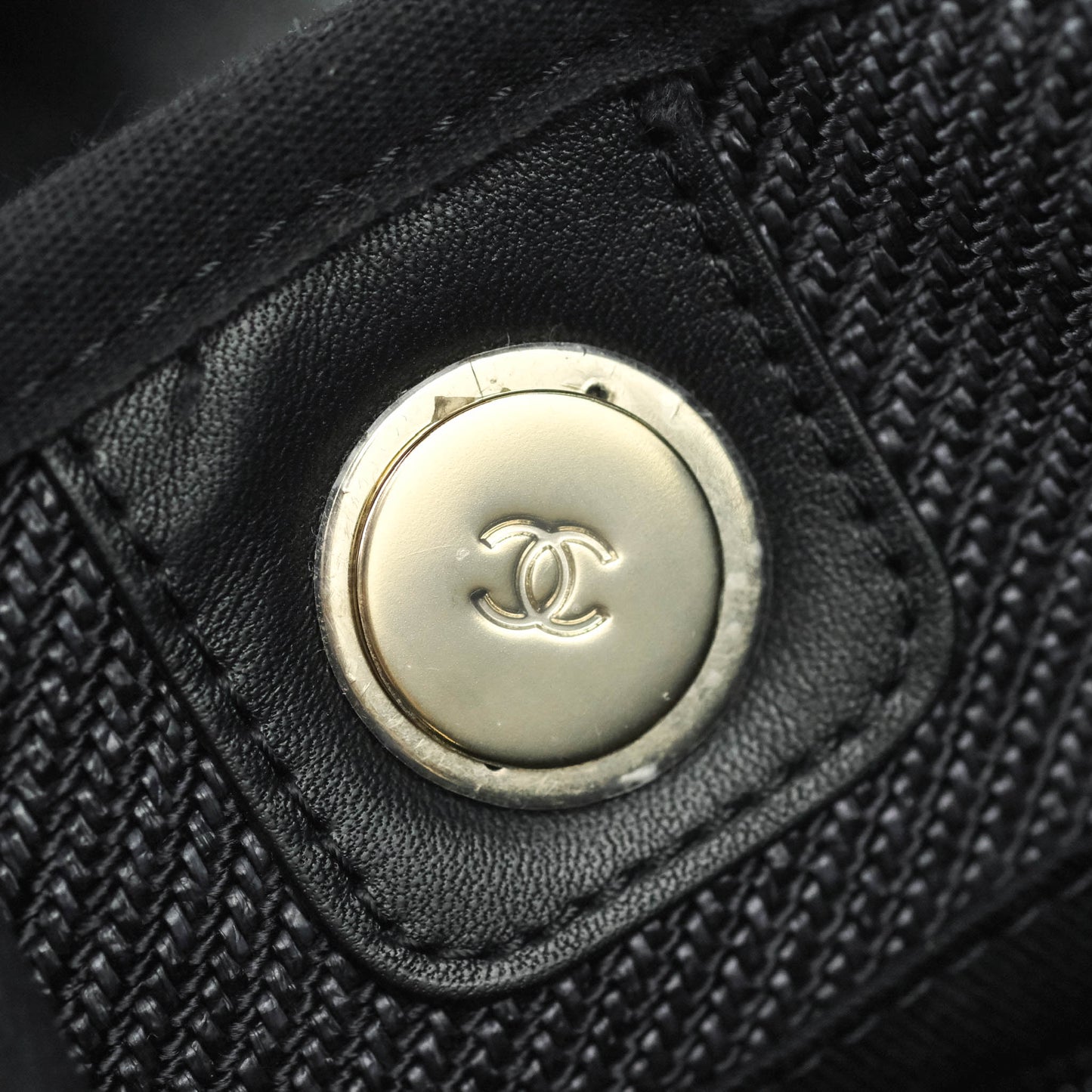 Chanel Large Deauville Charcoal Grey Canvas