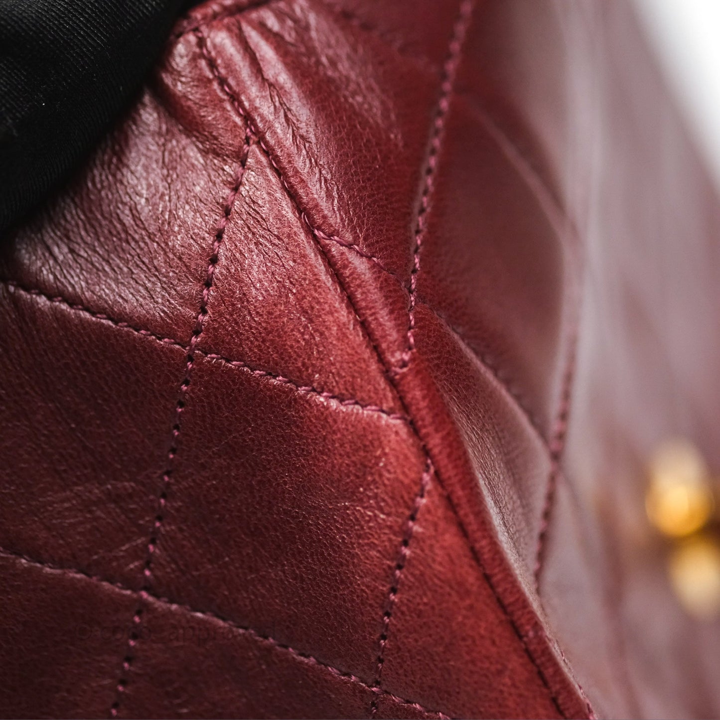 Chanel Vintage Mini Square Burgundy Lambskin 24K Gold Hardware