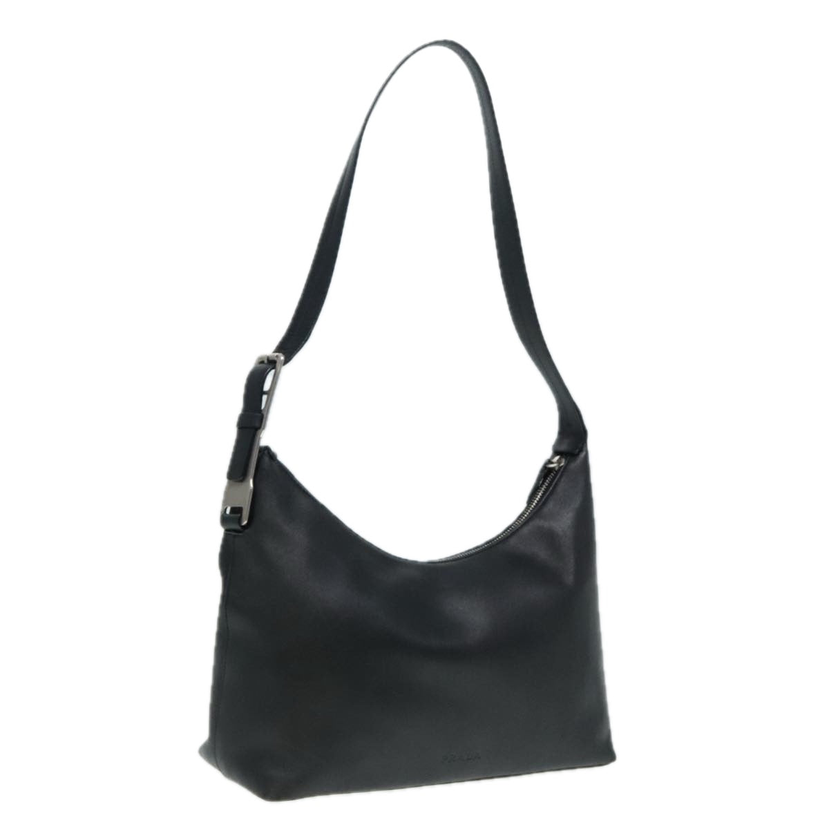 Luxury Prada Shoulder Bag Leather Black Silver  92660