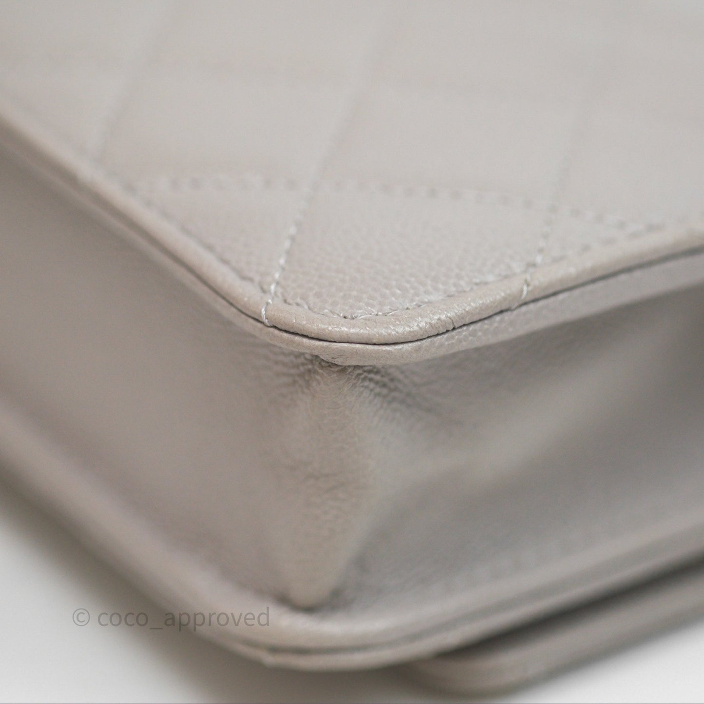 Chanel Classic Quilted Wallet on Chain WOC Grey Caviar Gold Hardware
