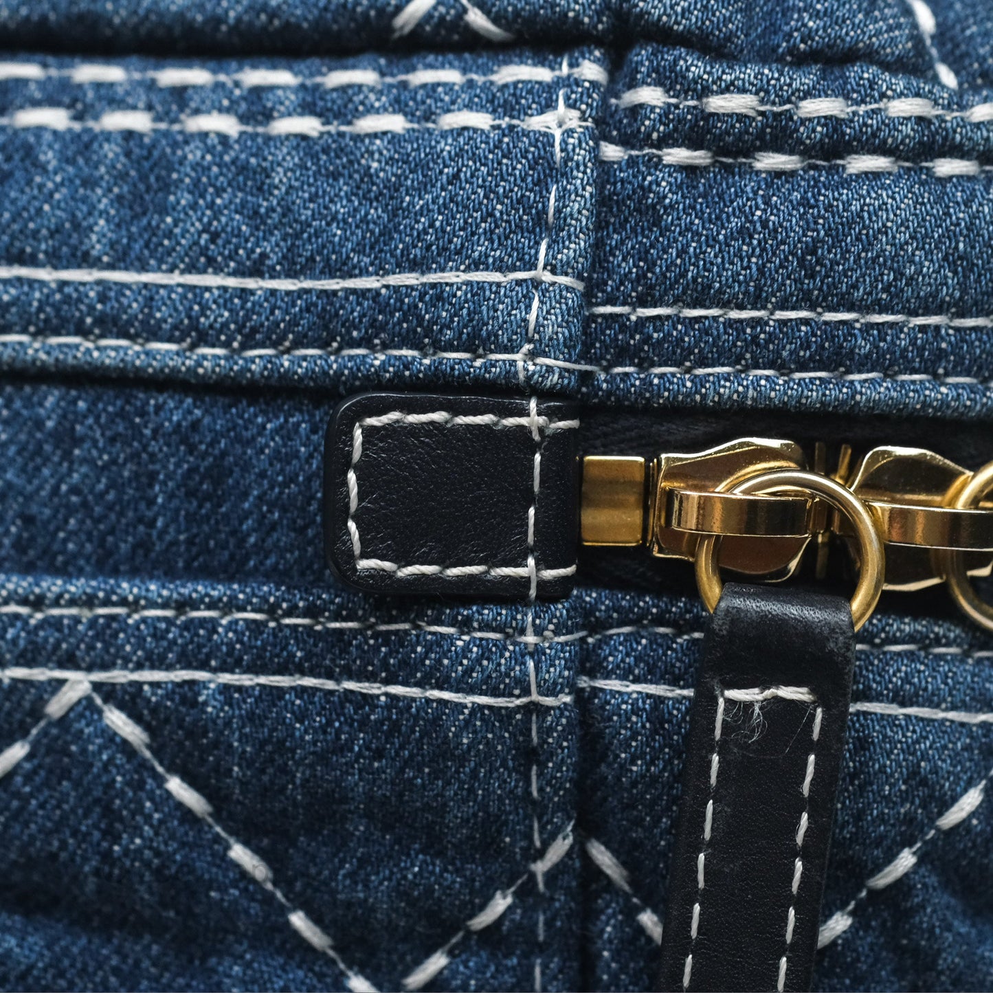 Chanel Quilted Trip Vanity Denim Aged Gold Hardware 20C