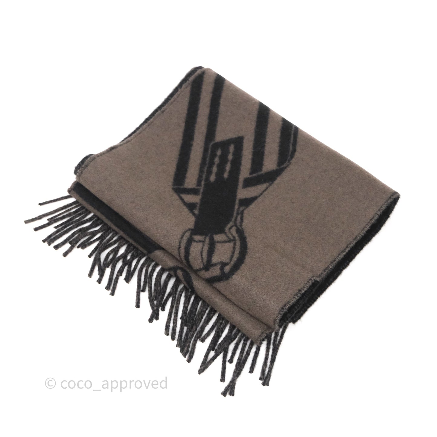 Hermes Sangles En Zig Zag Scarf Noir / Basalte